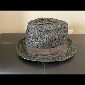 Straw fedora hat